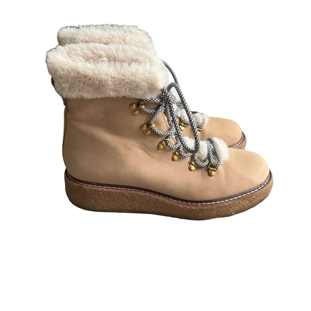 J. Crew - Winter Boots With Wedge Crepe Sole Fur Lined Sz 9